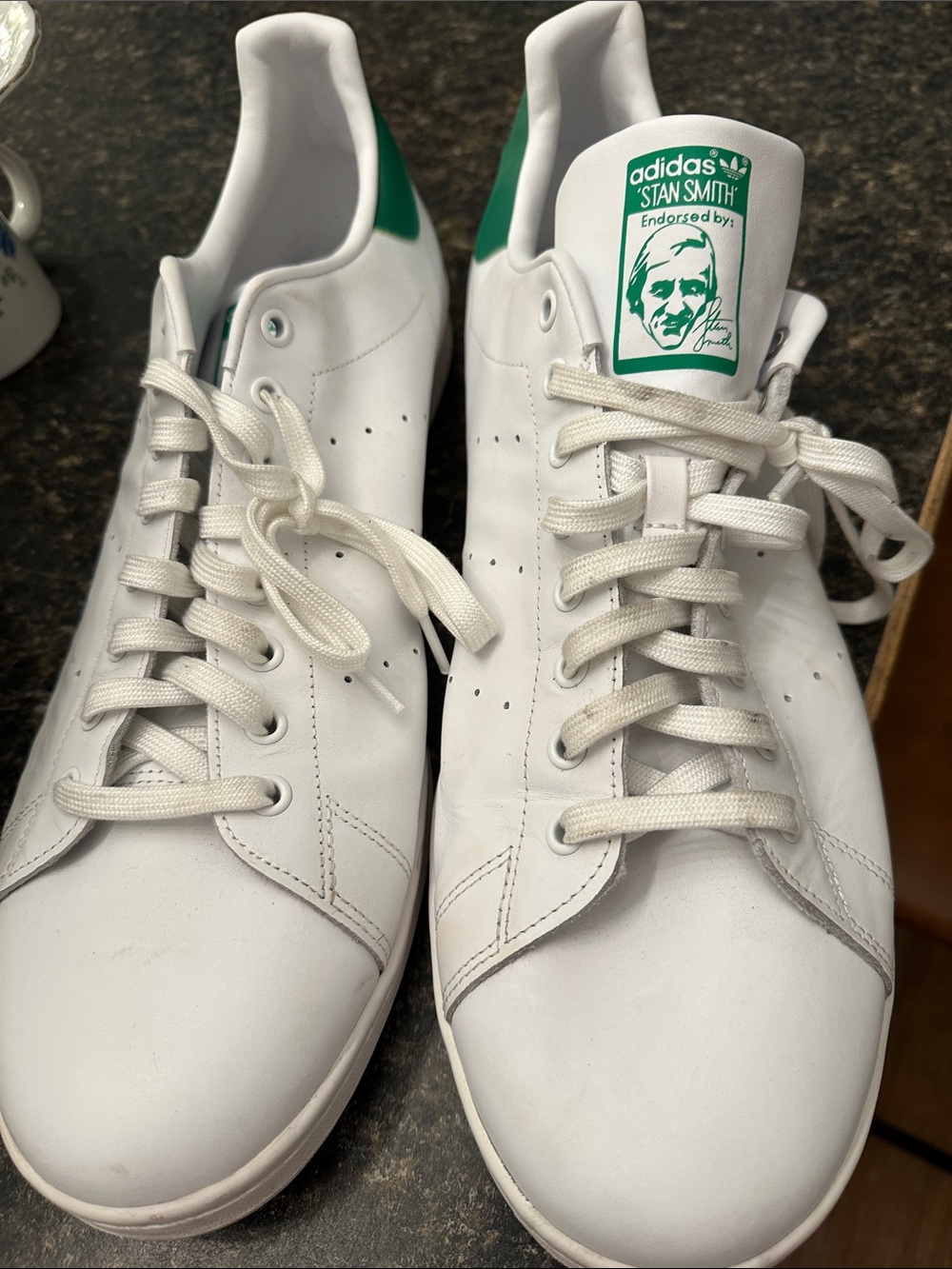 adidas Stan Smith Men's White Sneakers with Green Heel Tab